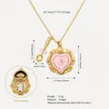 Collar relicario de corazón abrible en miniatura con dije de cuchara en oro y rosa - Estilo de Collar de Relicario de Taza Rosa / Rosa