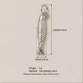 Polished silver 316 stainless steel fish shaped pendant with 24mm height and weight - No.2 Long Fish