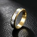 Two-tone 316 stainless steel ring with Forever Love engraving for couples - Size 5 / Forever Love Engraved Style / 4mm / Gold and Silver
