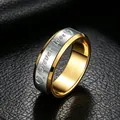 Minimalist two-tone titanium steel couple ring with Forever Love heart engraving - Size 7 / 6mm Two-Tone Eternal Love Ring