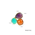 Bague ajustable élégante avec pierres naturelles multicolores et éléments en or 14 carats - Or - Couleurs Mixtes 7