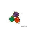 Élégante bague ouverte en acier titane avec pierres naturelles taillées et or 14K - Or - Couleurs Mixtes 9