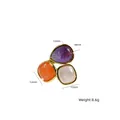Bague en acier titane multicolore ornée de pierres naturelles violettes et roses - Or - Couleurs Mixtes 12