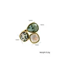 Bague ajustable de luxe en acier titane plaqué or 14K sertie de pierres naturelles variées - Or - Couleurs Mixtes 20