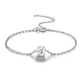 Eleganter Moissanit-Blasen-Armband aus 925er Sterlingsilber für Damen. - L17142 Moissanit 0,3 ct (mit GRA-Zertifikat) / 16+2.5+2.5cm