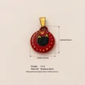 Roter Katzenanhänger aus Edelstahl mit Maßangaben für DIY-Schmuck und Bastelarbeiten. - Stil 7 Schwarze Katze