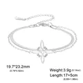 Double-layer stainless steel bracelet with Witch's Knot pendant and adjustable chain - Double Layer Snake Chain / Steel