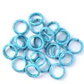 Blue turquoise marbled agate rings with black vein patterns for DIY jewelry making - 18-20mm Inner Diameter / Black Line Turquoise (Synthetic) Single Bead