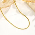 Bracelet chaîne serpent plate en acier titane plaqué or 18 carats, style minimaliste - Collier Chaîne à Chevrons 3mm (X1368) / Or