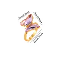 Dimension details for 18K gold plated purple butterfly zircon ring with measurements - Purple Zirconia Butterfly Style (G61210214)