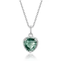 Elegante Halskette aus S925 Sterlingsilber mit einem grünen Moosachat-Herzanhänger - 925er Silber / Moosachat (Anhänger Mit Kette)