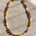 Detailed view of handmade vintage necklace with mixed natural stones and pearls - Style 7 (Necklace)