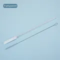 Transparent reusable Tritan drinking straw with a long metal wire cleaning brush set - Clear