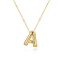 Elegante vergulde ballonletter A hanger ketting met kralen ketting details. - Letter A