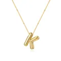 Elegant minimalist gold plated bubble initial K pendant necklace for women jewelry - Letter K
