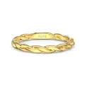 Minimalist gold plated S925 sterling silver twisted rope band ring for women's daily wear - Size 5 / Woven Twist Style (DY121111) / Gold