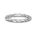 Minimalist S925 sterling silver twisted braided ring for women with high polish finish - Size 5 / Woven Twist Style (DY121111) / White Gold