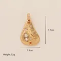 Teardrop-shaped gold-plated pendant with sun and star zircon inlay - Irregular Star Burst