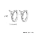 Orecchini a cerchio a farfalla in zircone argentato con dimensioni e peso indicati - Color Argento Bianco Farfalla (EBD-483S01)