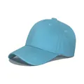 Klassische hellblaue Baumwoll-Baseballkappe für Kinder mit gebogener Krempe für Sonnenschutz - 52-54cm / Seeblau