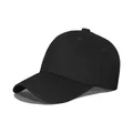 High-quality plain black cotton kids baseball cap for outdoor sun protection and casual wear - 52-54cm / Black