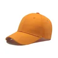 Adjustable bright orange cotton baseball cap for kids providing excellent sun protection. - 52-54cm / Orange