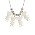 Collana fai da te in argento con quattro ciondoli a forma di bambina sorridente e perline - Argento - 4 Ragazze