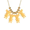 Collana dorata con quattro ciondoli a ragazza cartone animato per uno stile DIY. - Oro - 4 Ragazze