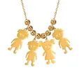 Collana fai-da-te dorata con ciondoli di ragazzi e ragazze e perline d'oro lucide - Oro - 3 Ragazzi 1 Ragazza
