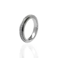 Minimalist stainless steel ring featuring a pavé diamond band design for stackable wear - Size 5 / Thin Band Rhinestone Style-Steel(GJ777B)