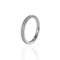 Elegant silver-toned stainless steel eternity band featuring sparkling pavé crystals - Size 5 / Rhinestone Style-Steel(GJ776B)