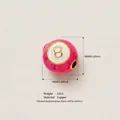 Pink 8-ball style copper bead for DIY necklaces, 9mm diameter with 3.8g total weight - Pool Ball