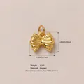 Golden minimalist bow pendant in copper material for DIY necklace jewelry making - Bow