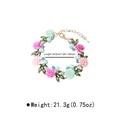 Blumenarmband-Detail mit Länge 18+5cm und Gewicht 21,3g, mit Perlen und Kristallen - Buntes Armband (B3954)