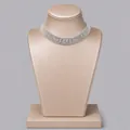 Elegant silver-toned multi-layer crystal rhinestone choker necklace for bridal banquet wear - Luxury Bridesmaid Necklace (NS-J6550S) / Silver
