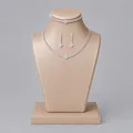 Elegant silver-toned bridal jewelry set including crystal necklace, earrings, and bracelet - Bridal Banquet Jewelry Set (NS-J6572S) / Silver