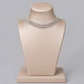 Luxury silver multi-strand crystal bridal choker necklace for wedding evening gala events - Simple Photoshoot Jewelry Set (NS-J5988S) / Silver