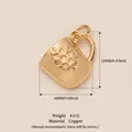 Copper plated 18K gold cup pendant with snowflake pattern, size 16x12mm measurements - Water Cup Pendant