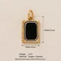 Pendentif en forme de livre avec placage en or 18 carats et finition en émail noir - Pendentif Livre Abyss