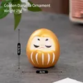 Figurine de poupée japonaise Daruma dorée pour la chance et le bonheur, hauteur 4,5 cm - Or