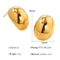 Minimalistische ovale metalen oorknopjes in 18 karaat vergulde roestvrijstalen afwerking - Gouden Kiezelstijl (SE010114)