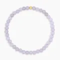 Bohemian style lavender natural stone beaded bracelet with single gold accent bead - Light Purple Layered Style (Bracelet 14)