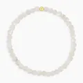 Bohemian natural white stone beaded bracelet with central gold bead accent for women - Simple White Layered Style (Bracelet 15)