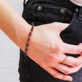 Bohemian dark red natural stone beaded bracelet for women featuring faceted garnet beads - Deep Red Style with Lobster Clasp (Bracelet 7 Lobster Clasp)