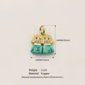 Handmade Gemini zodiac pendant charm in green enamel and copper with size dimensions - Gemini Pendant Only (Without Chain)