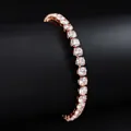 Elegant rose gold plated tennis bracelet featuring brilliant round cubic zirconia stones. - Rose Gold / 3MM 19CM