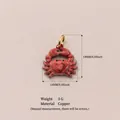 Cute red crab shaped enamel charm pendant made of copper 14mm jewelry component - Cancer Pendant Only (Without Chain)