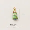Cute Virgo zodiac girl pendant charm in green dress, copper material jewelry accessory - Virgo Pendant Only (Without Chain)