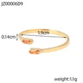 Anillo abierto de acero inoxidable chapado en oro de 14 quilates con circonita - Dorado + Circonita Naranja