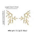 Gold coral branch earrings with 5.3cm length and 13.2g weight specifications. - Gold Earrings (E14776)